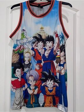 Dragon Ball Z Basketball Jersey Men's Medium AOP Anime Cartoon Lightweight